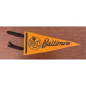 Vintage 1950's Baltimore Orioles Baseball 9" Pennant RARE HTF
